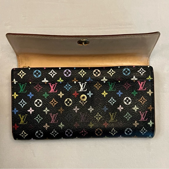 Louis Vuitton SARAH Black and Multicolor Monogram Wallet - Picture 4 of 16